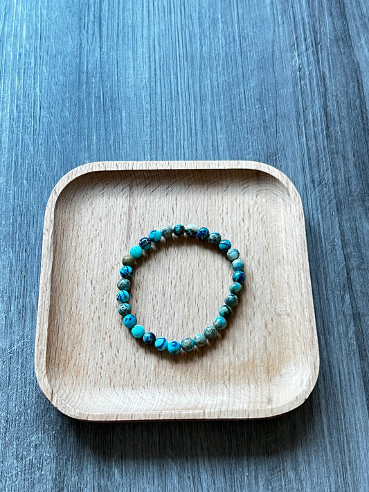 Blue Sea Sediment Jasper Bracelet - 6 mm