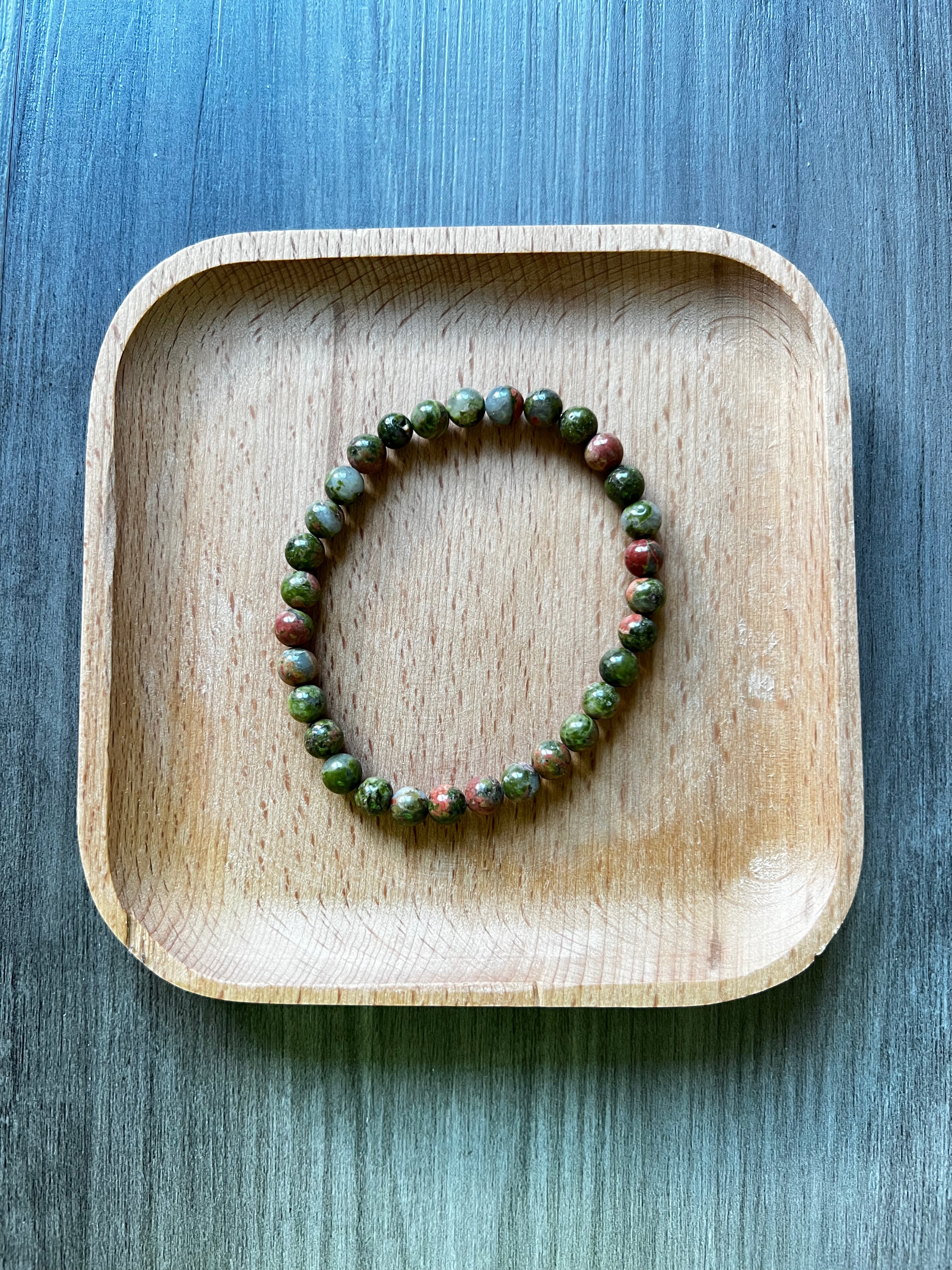 Unakite Bracelet - 6 mm