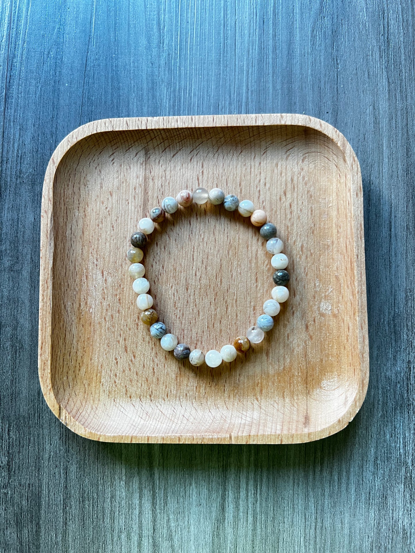 Bamboo Agate Bracelet - 6 mm