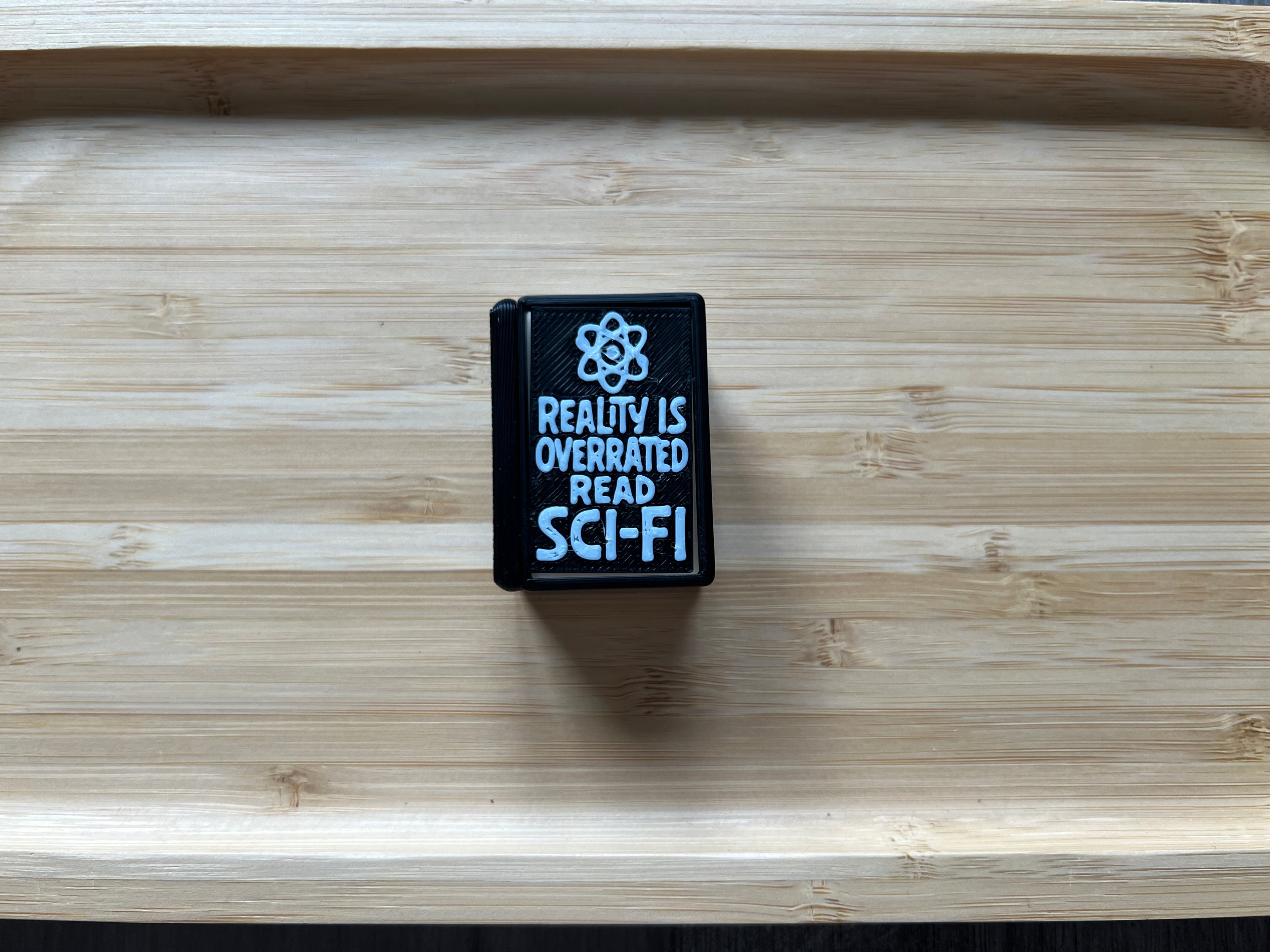 Black w/ White Book Fidget Clicker 3D Print