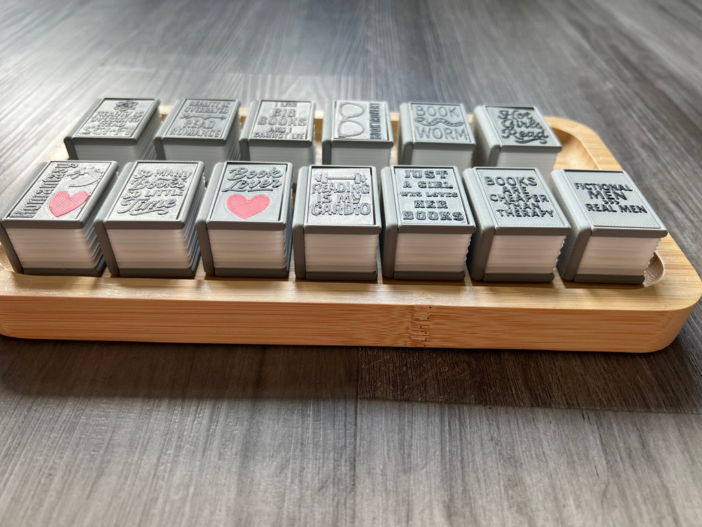 Grey w/ Black Book Fidget Clicker 3D Print