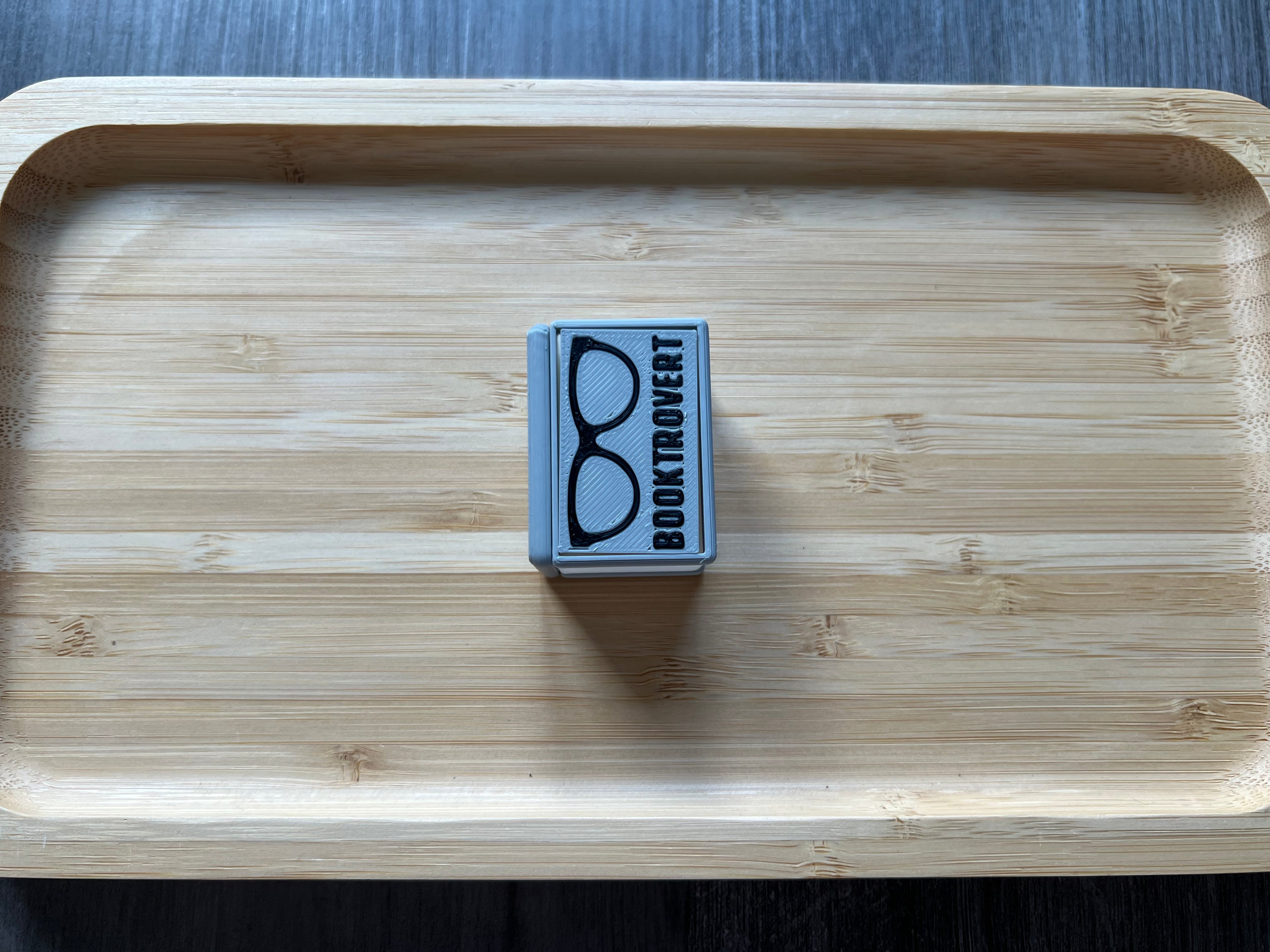 Grey w/ Black Book Fidget Clicker 3D Print
