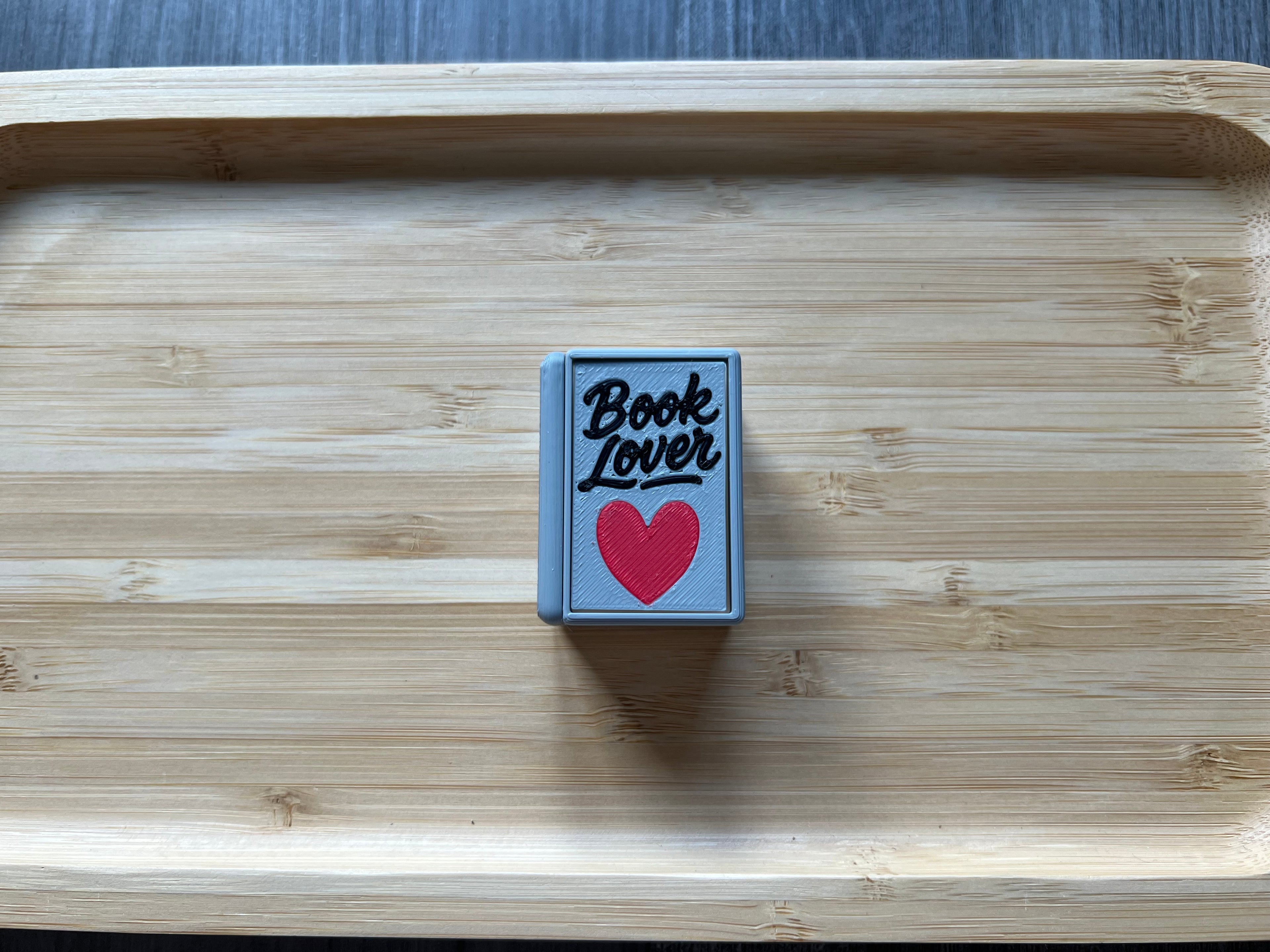 Grey w/ Black Book Fidget Clicker 3D Print