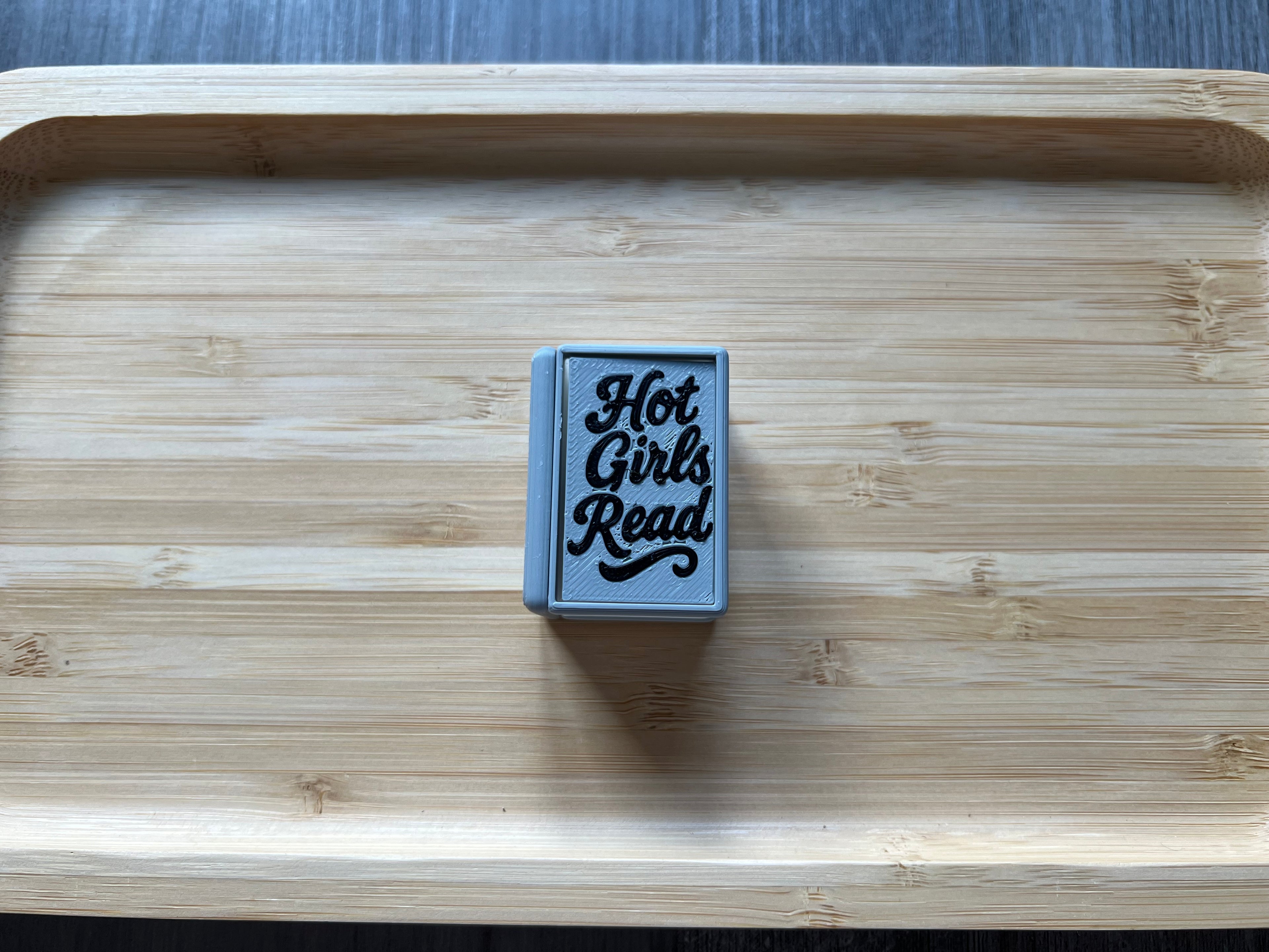 Grey w/ Black Book Fidget Clicker 3D Print