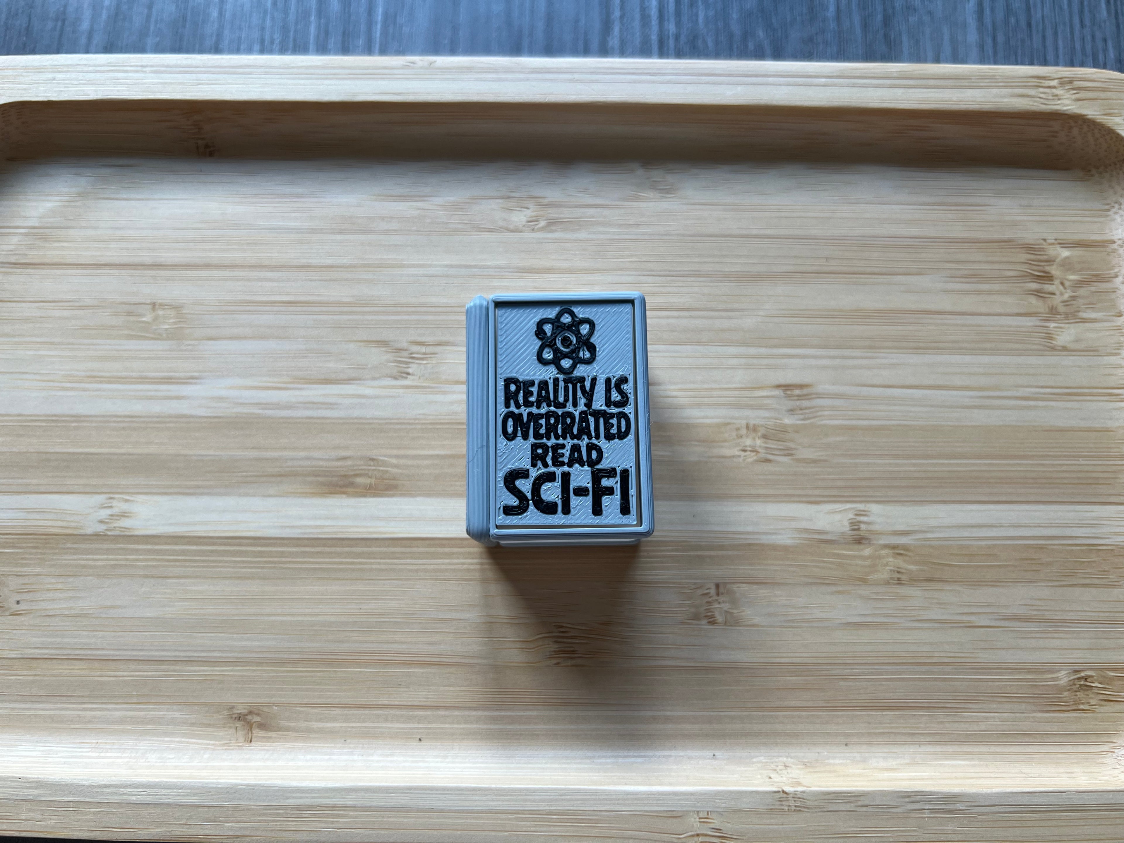 Grey w/ Black Book Fidget Clicker 3D Print