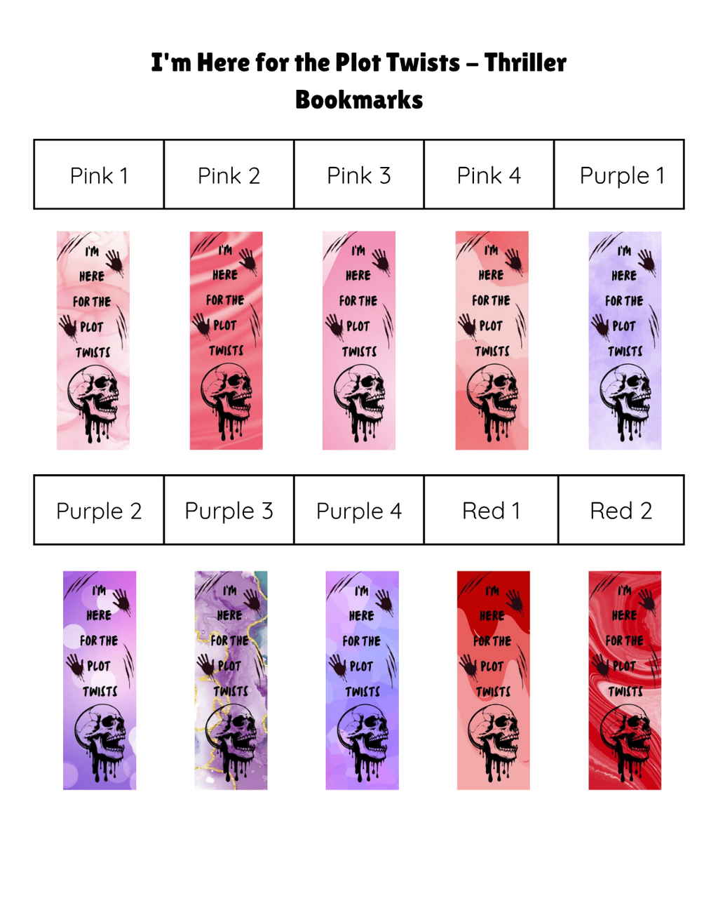 I'm Here for the Plot Twists - Thriller Bookmarks