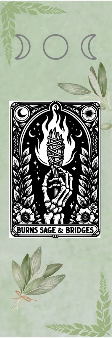 Burns Sage & Bridges - Moon Symbols Tarot Bookmark