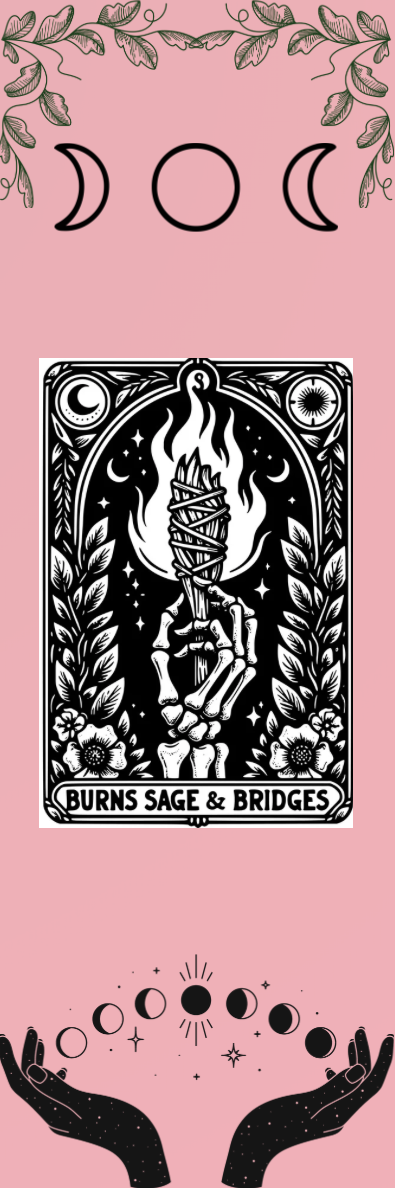 Burns Sage & Bridges - Moon Symbols Tarot Bookmark