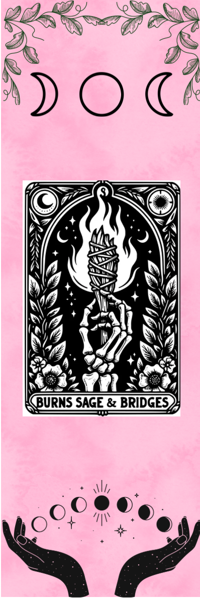 Burns Sage & Bridges - Moon Symbols Tarot Bookmark