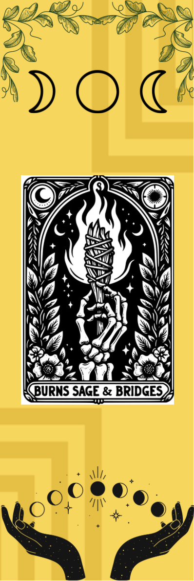 Burns Sage & Bridges - Moon Symbols Tarot Bookmark