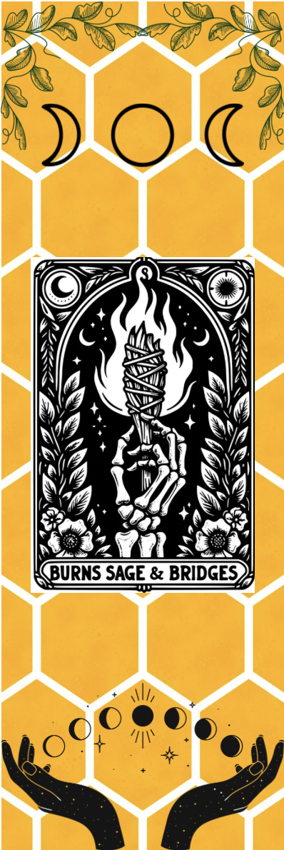 Burns Sage & Bridges - Moon Symbols Tarot Bookmark