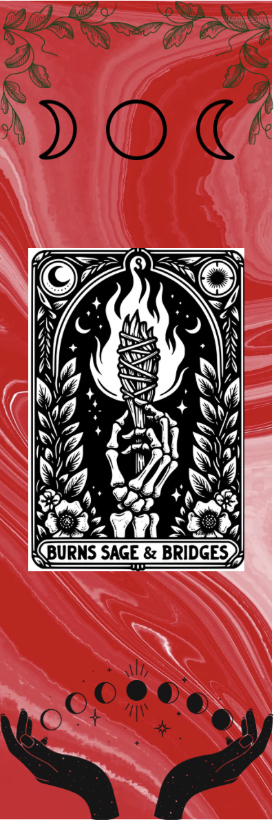Burns Sage & Bridges - Moon Symbols Tarot Bookmark