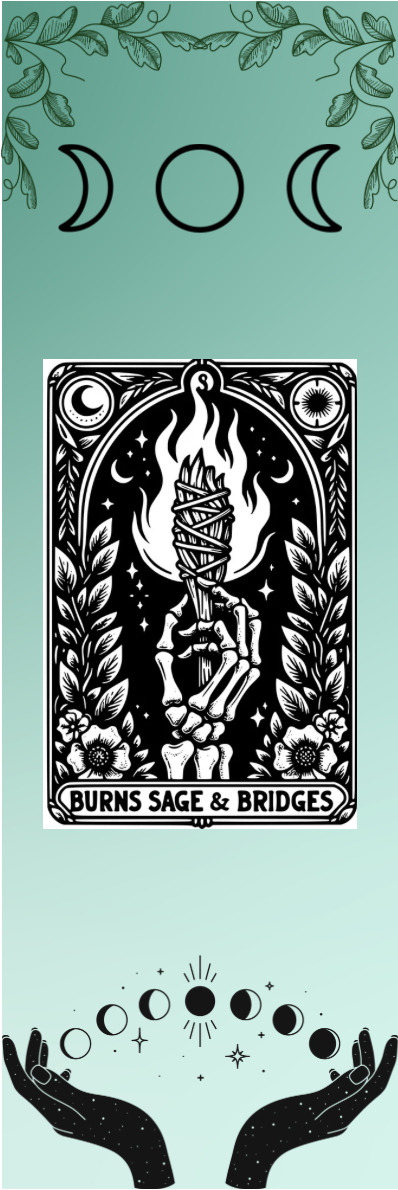 Burns Sage & Bridges - Moon Symbols Tarot Bookmark