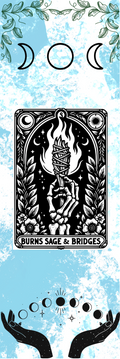 Burns Sage & Bridges - Moon Symbols Tarot Bookmark