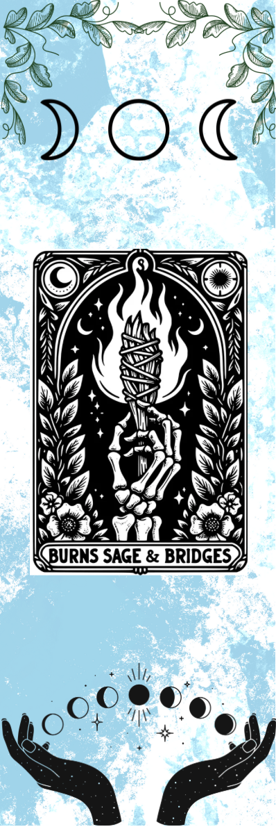 Burns Sage & Bridges - Moon Symbols Tarot Bookmark