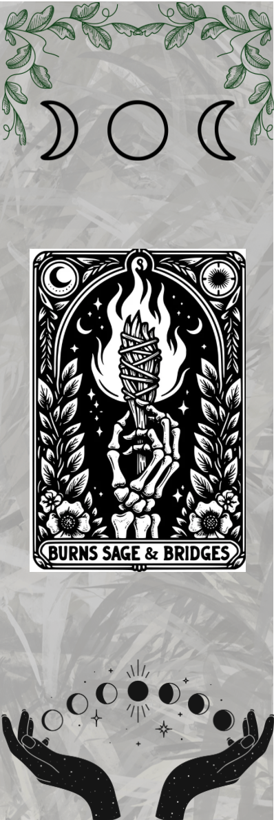 Burns Sage & Bridges - Moon Symbols Tarot Bookmark