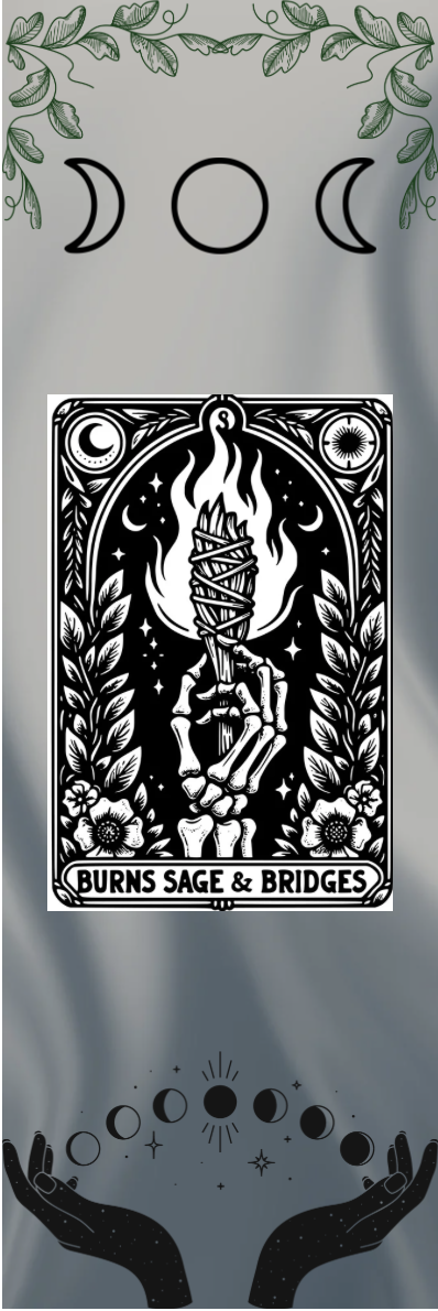Burns Sage & Bridges - Moon Symbols Tarot Bookmark