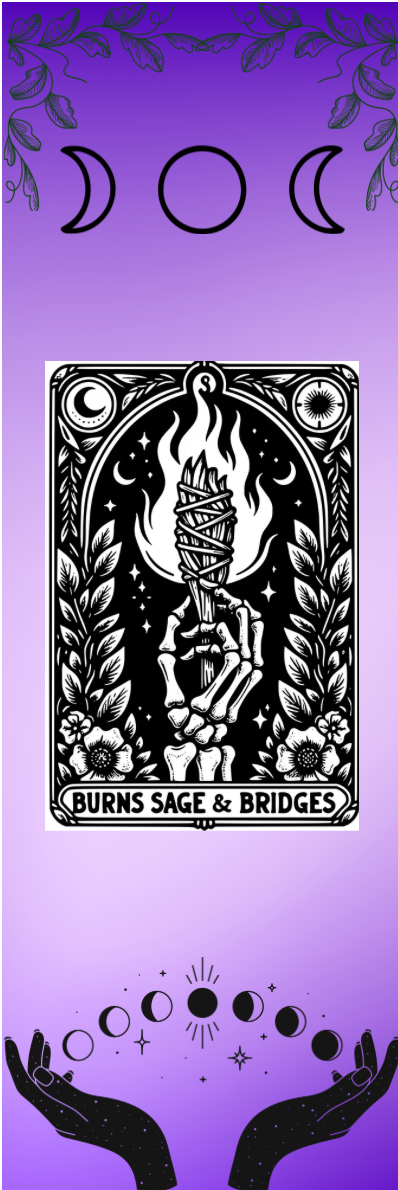 Burns Sage & Bridges - Moon Symbols Tarot Bookmark