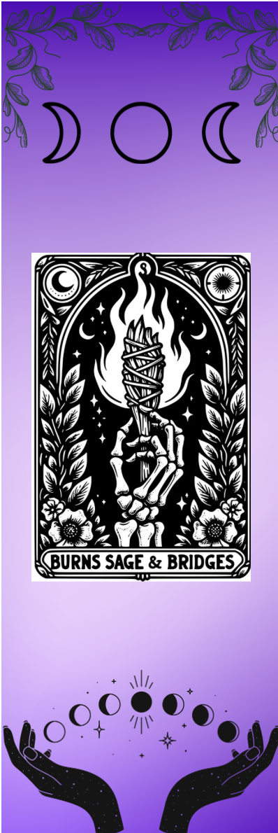 Burns Sage & Bridges - Moon Symbols Tarot Bookmark