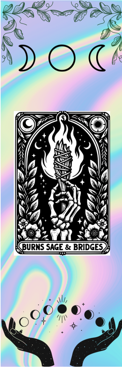 Burns Sage & Bridges - Moon Symbols Tarot Bookmark
