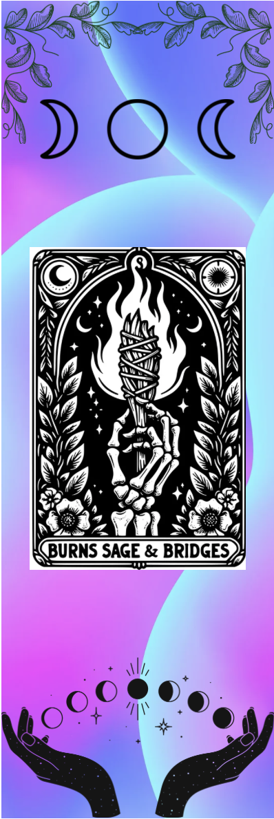 Burns Sage & Bridges - Moon Symbols Tarot Bookmark