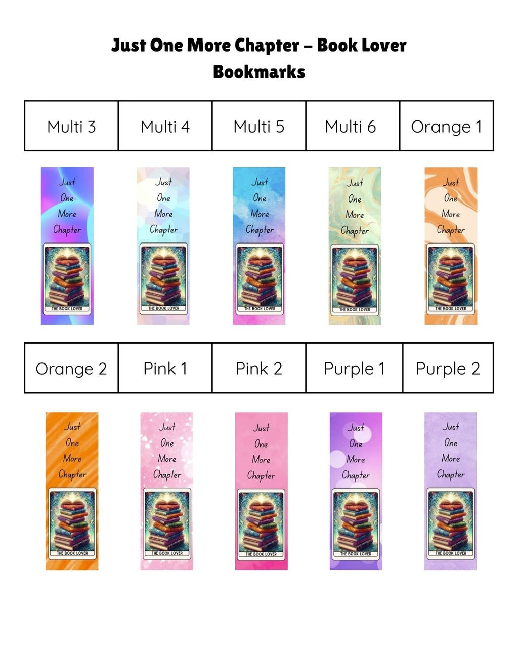Just One More Chapter - The Book Lover Bookmark