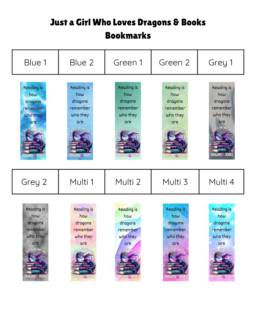 Just a Girl Who Loves Dragons & Books - Bookmark