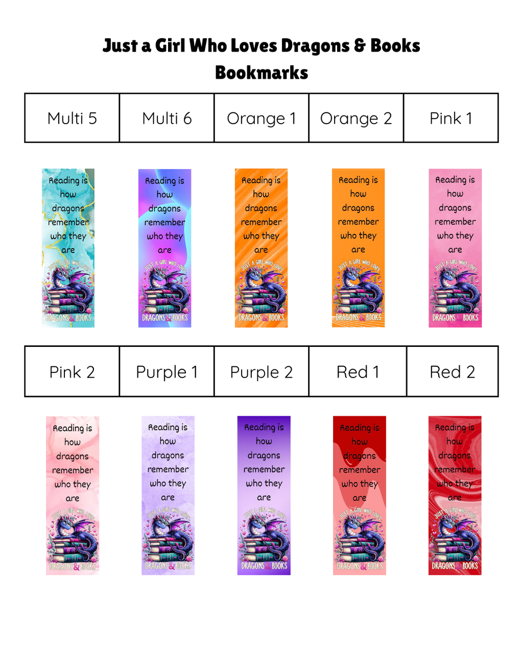 Just a Girl Who Loves Dragons & Books - Bookmark
