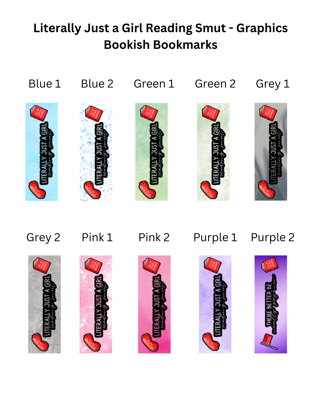 Literally Just a Girl Reading Smut Bookmark - With Graphics