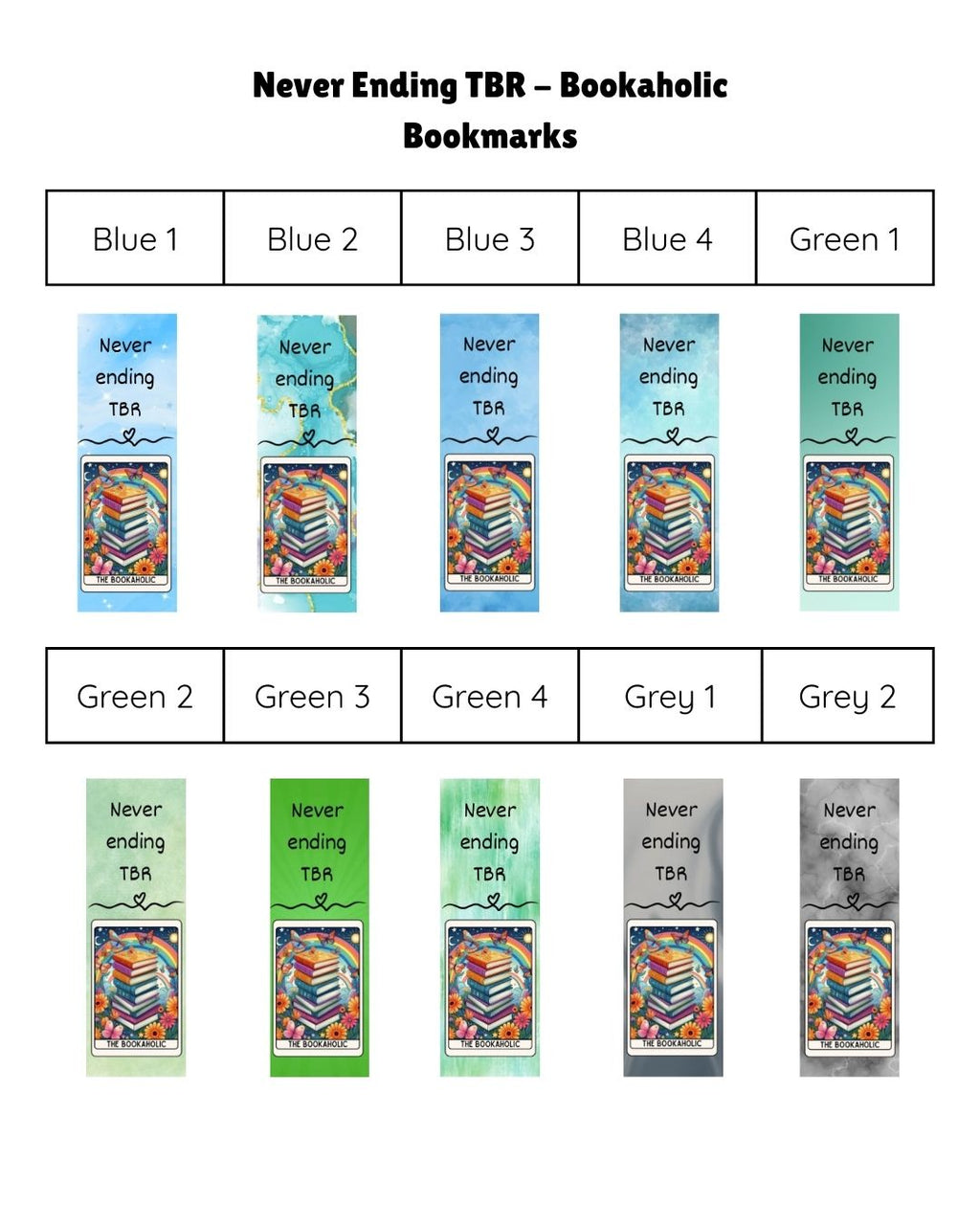 Never Ending TBR - The Bookaholic Bookmark