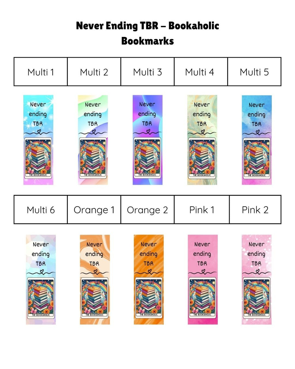 Never Ending TBR - The Bookaholic Bookmark