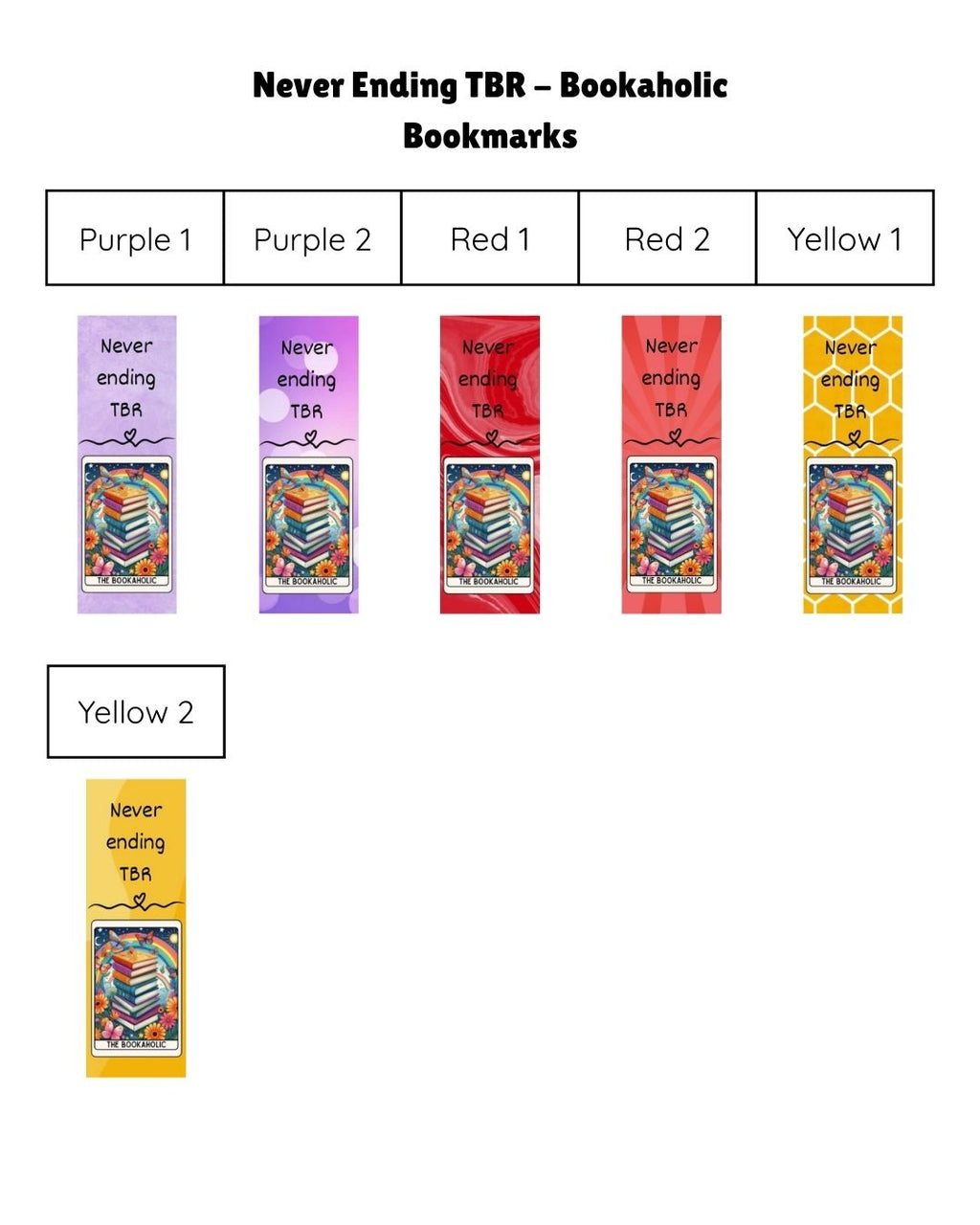 Never Ending TBR - The Bookaholic Bookmark