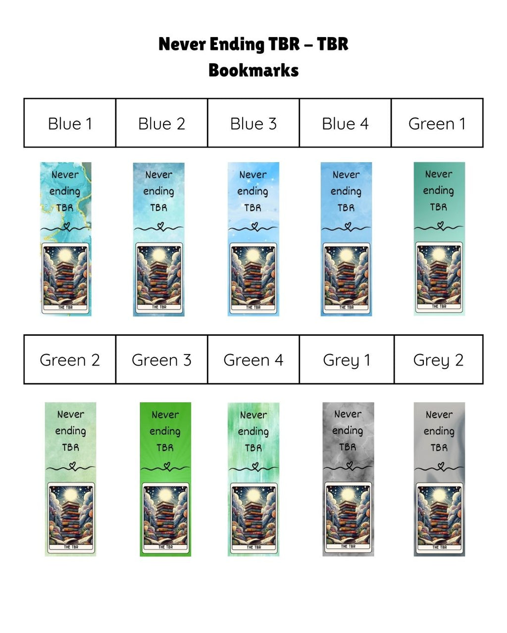Never Ending TBR - TBR Card Bookmark