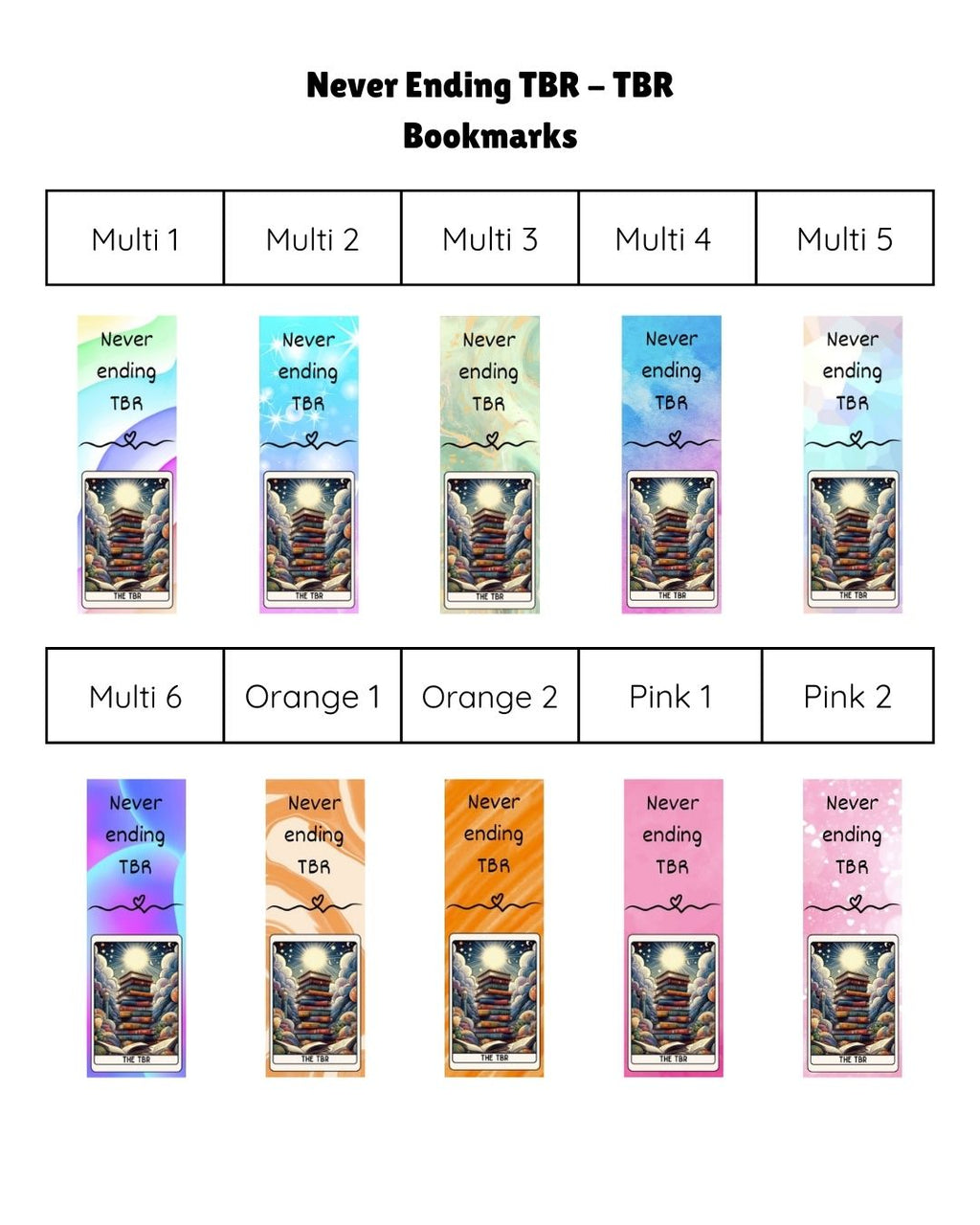 Never Ending TBR - TBR Card Bookmark