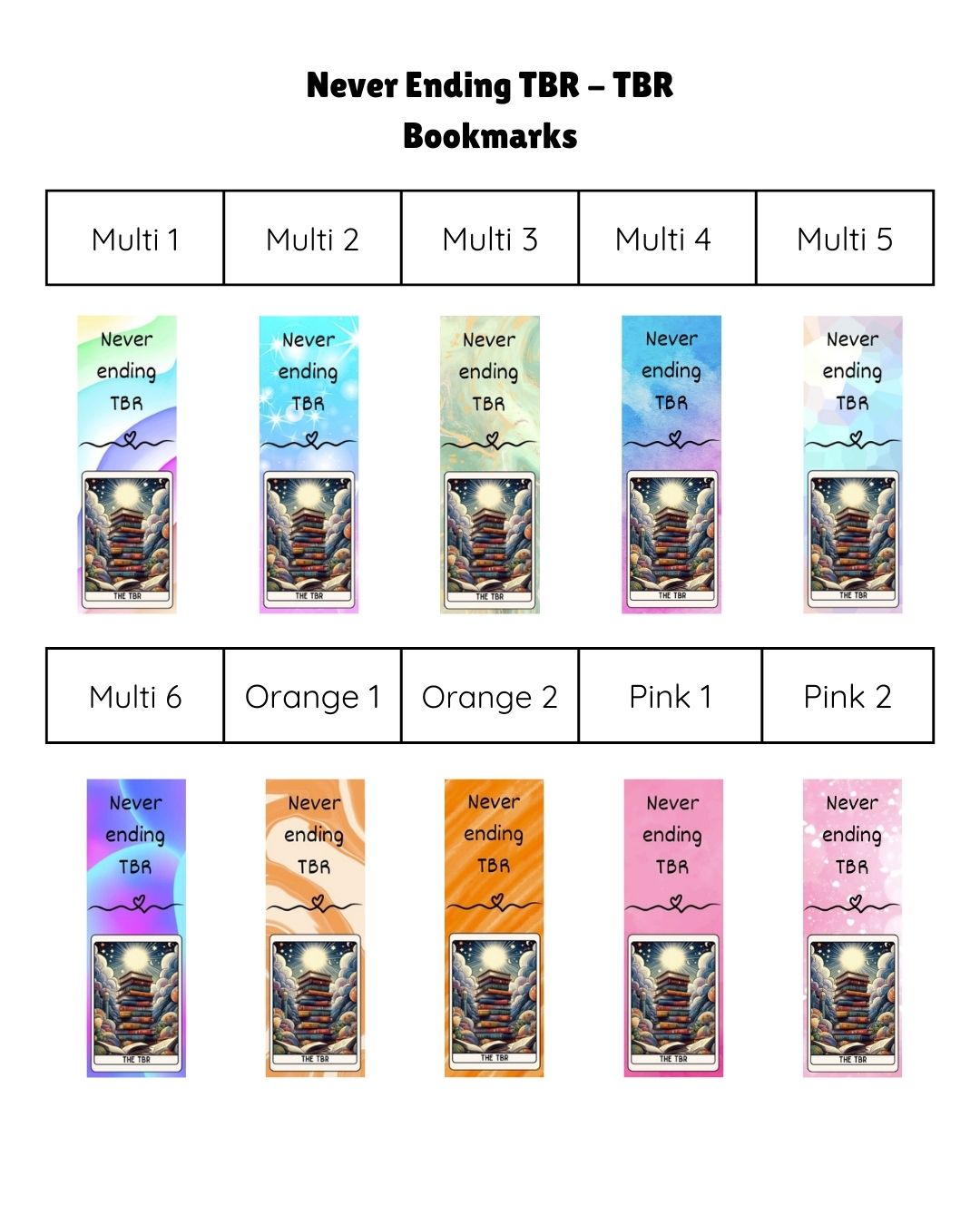 Never Ending TBR - TBR Card Bookmark