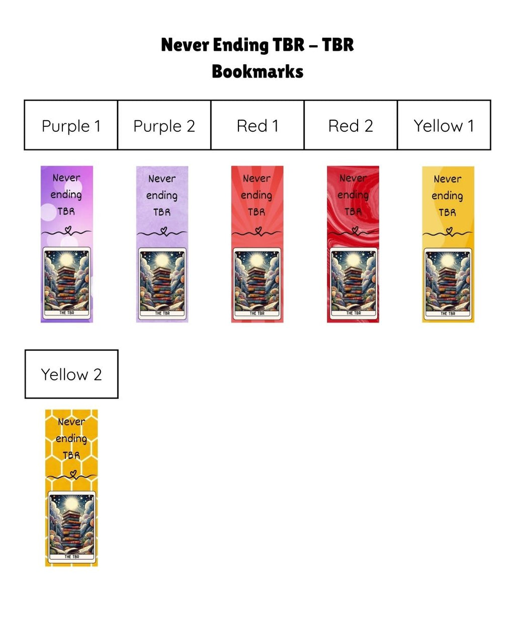 Never Ending TBR - TBR Card Bookmark