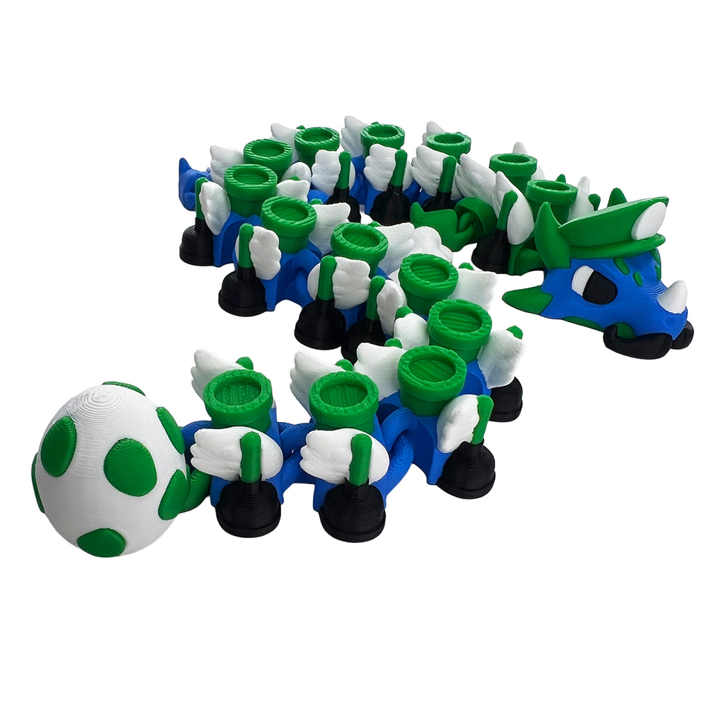 Blue Plumber Dragon - Large - 3D Print