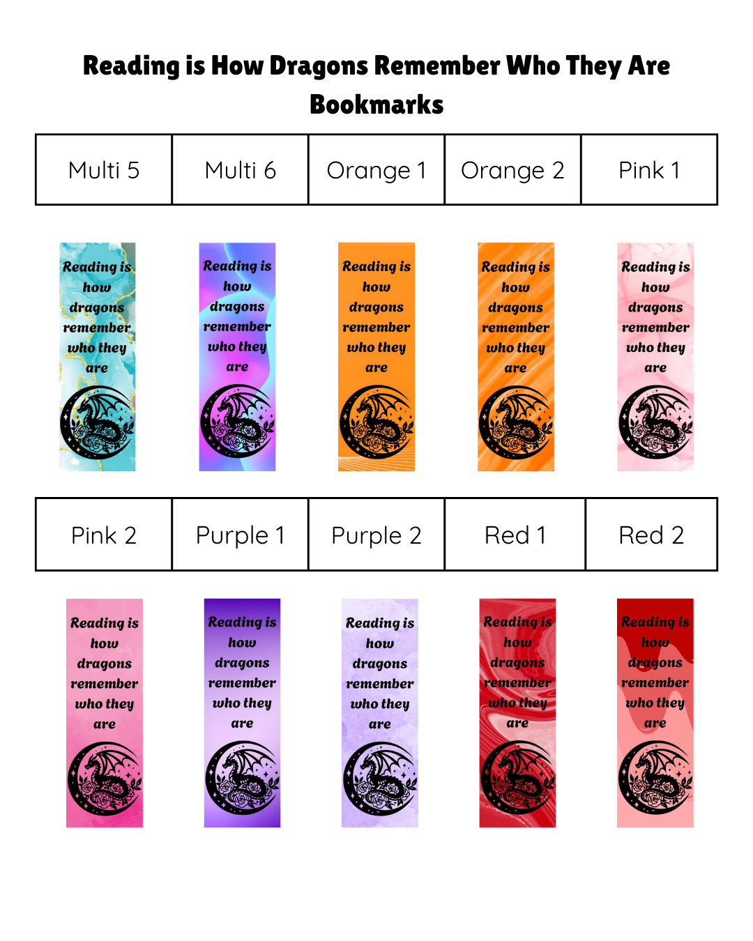Reading is How Dragons Remember Who They Are - Bookmark