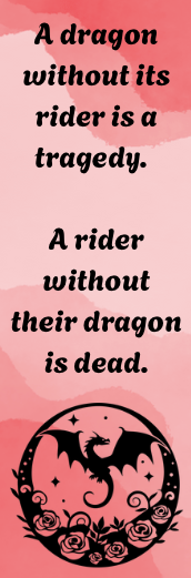 Fourth Wing - A Dragon Without Its Rider Quote - Bookmark