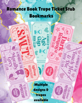 Romance Book Trope Ticket Stub Bookmarks