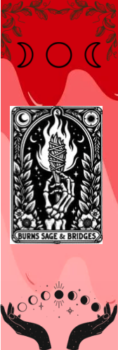Burns Sage & Bridges - Moon Symbols Tarot Bookmark