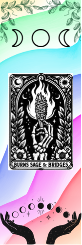 Burns Sage & Bridges - Moon Symbols Tarot Bookmark