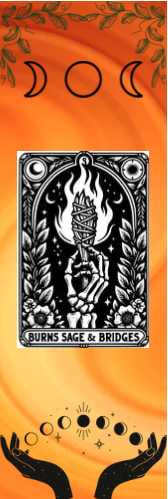 Burns Sage & Bridges - Moon Symbols Tarot Bookmark