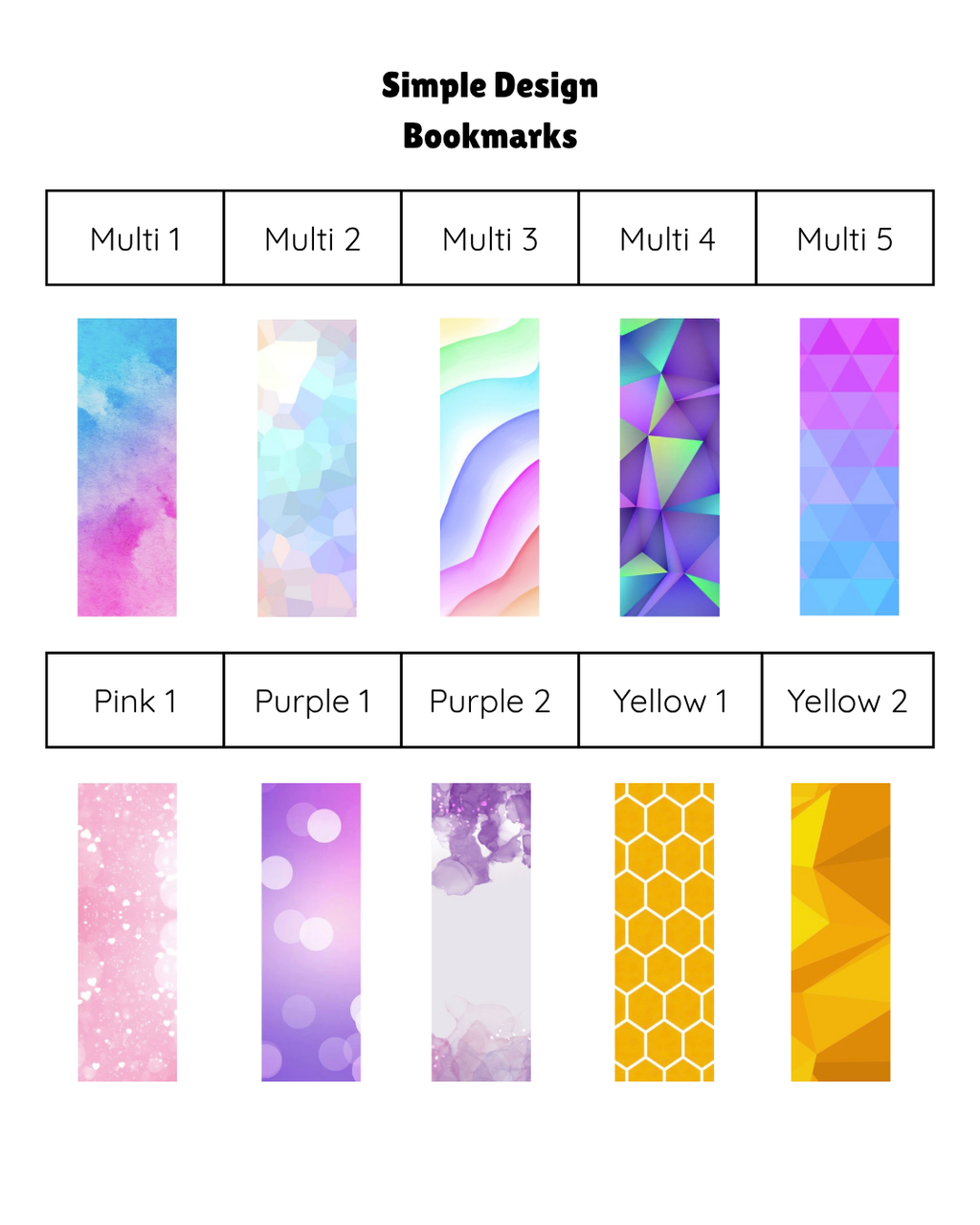Simple Design Bookmarks