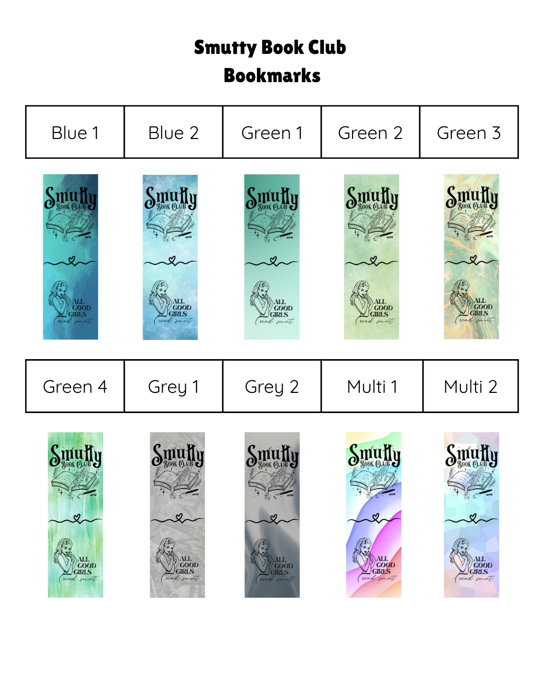 Smutty Book Club Bookmark