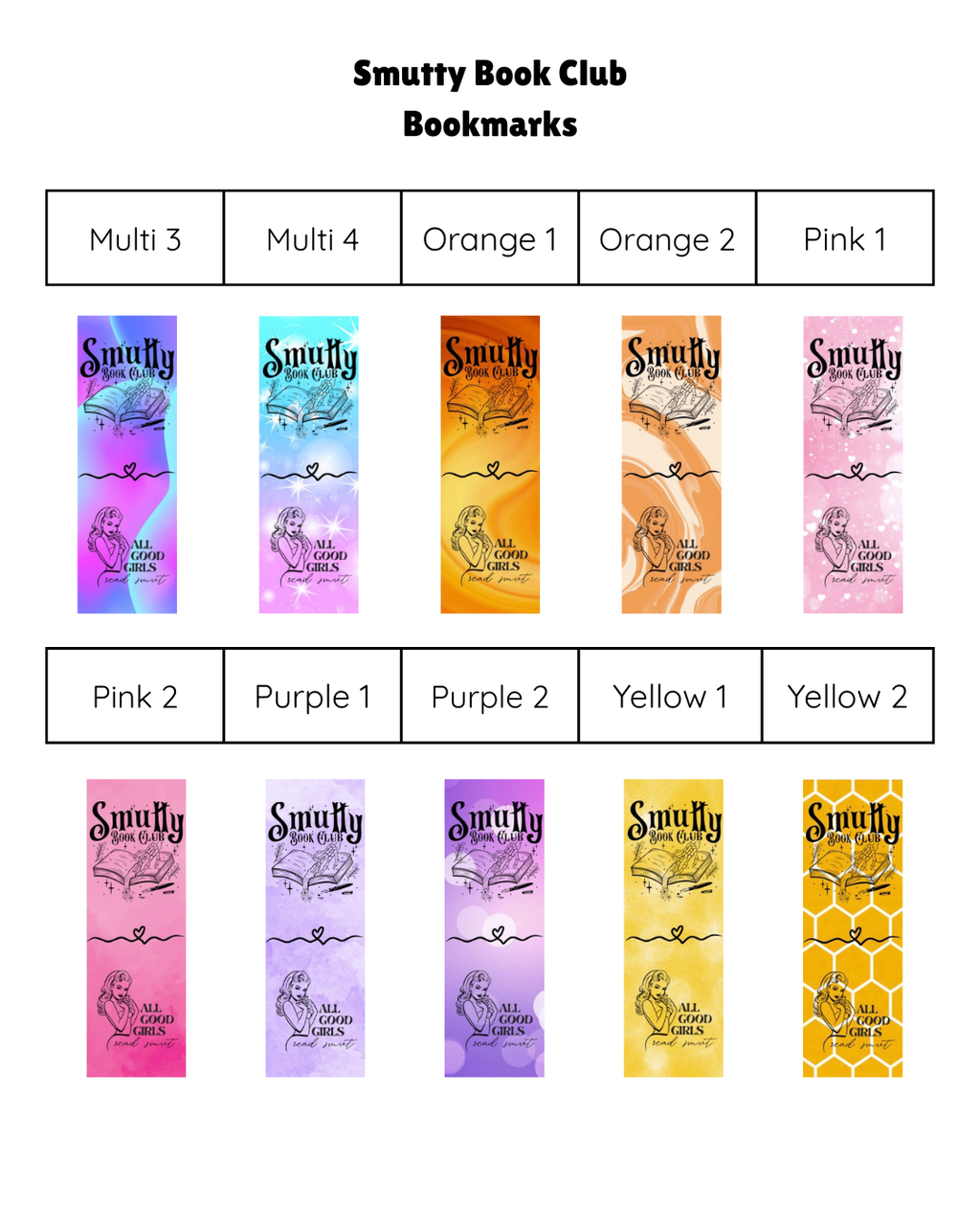 Smutty Book Club Bookmark