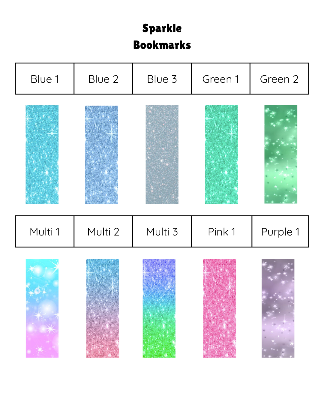 Sparkles Bookmarks
