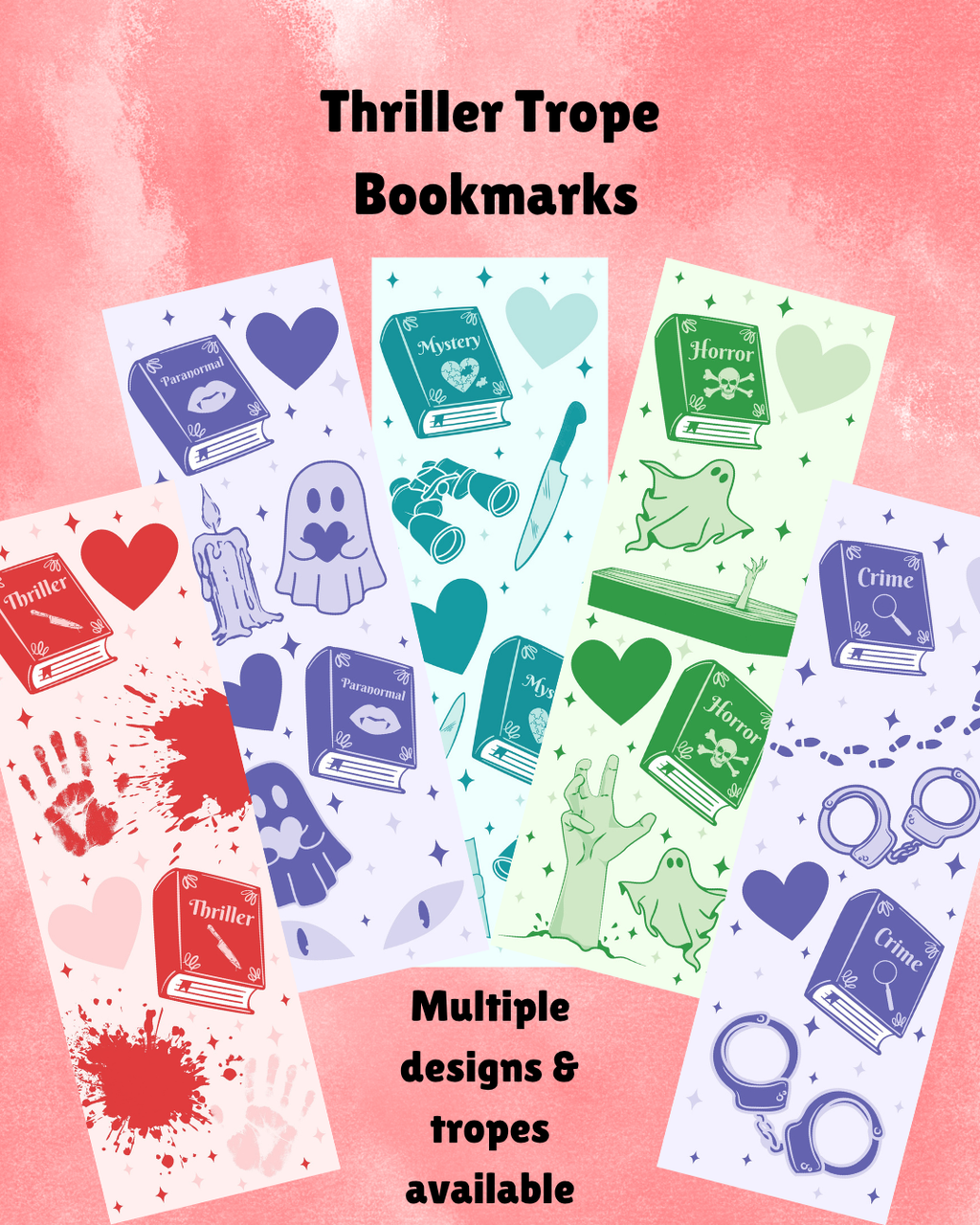 Thriller Book Trope Bookmarks