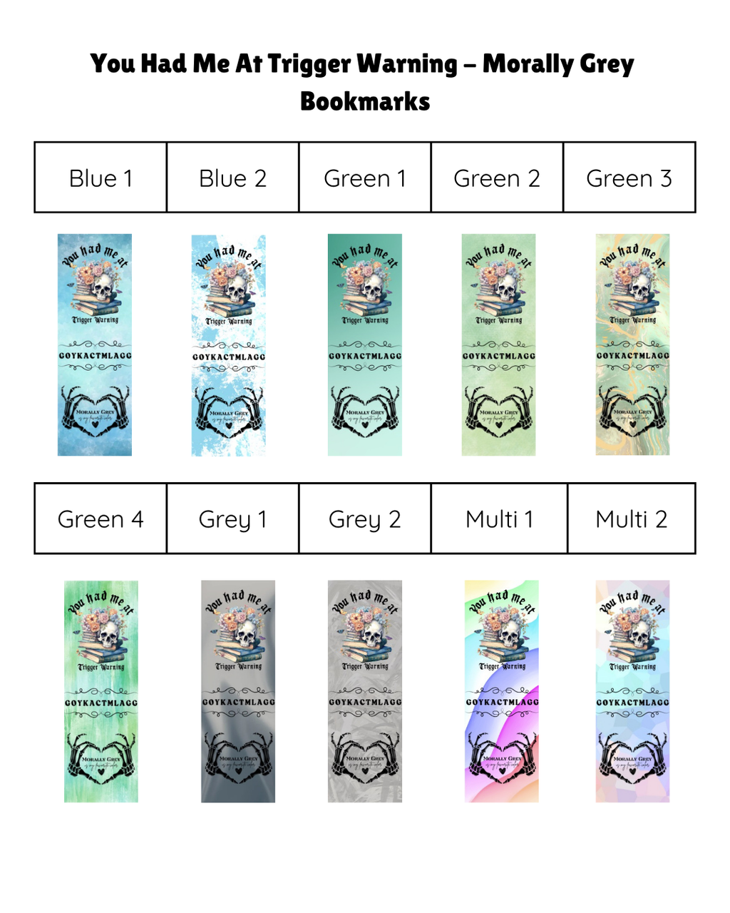 You Had Me At Trigger Warning - Morally Grey Bookmark
