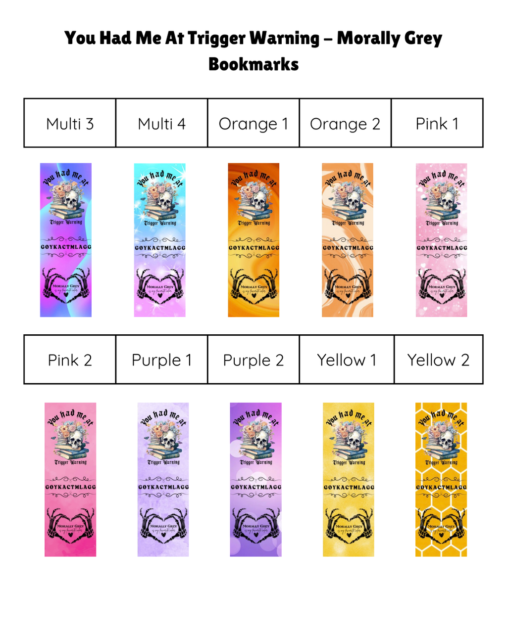 You Had Me At Trigger Warning - Morally Grey Bookmark